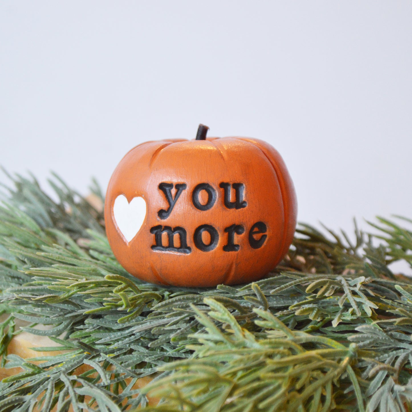 Orange Love You More Clay Pumpkin