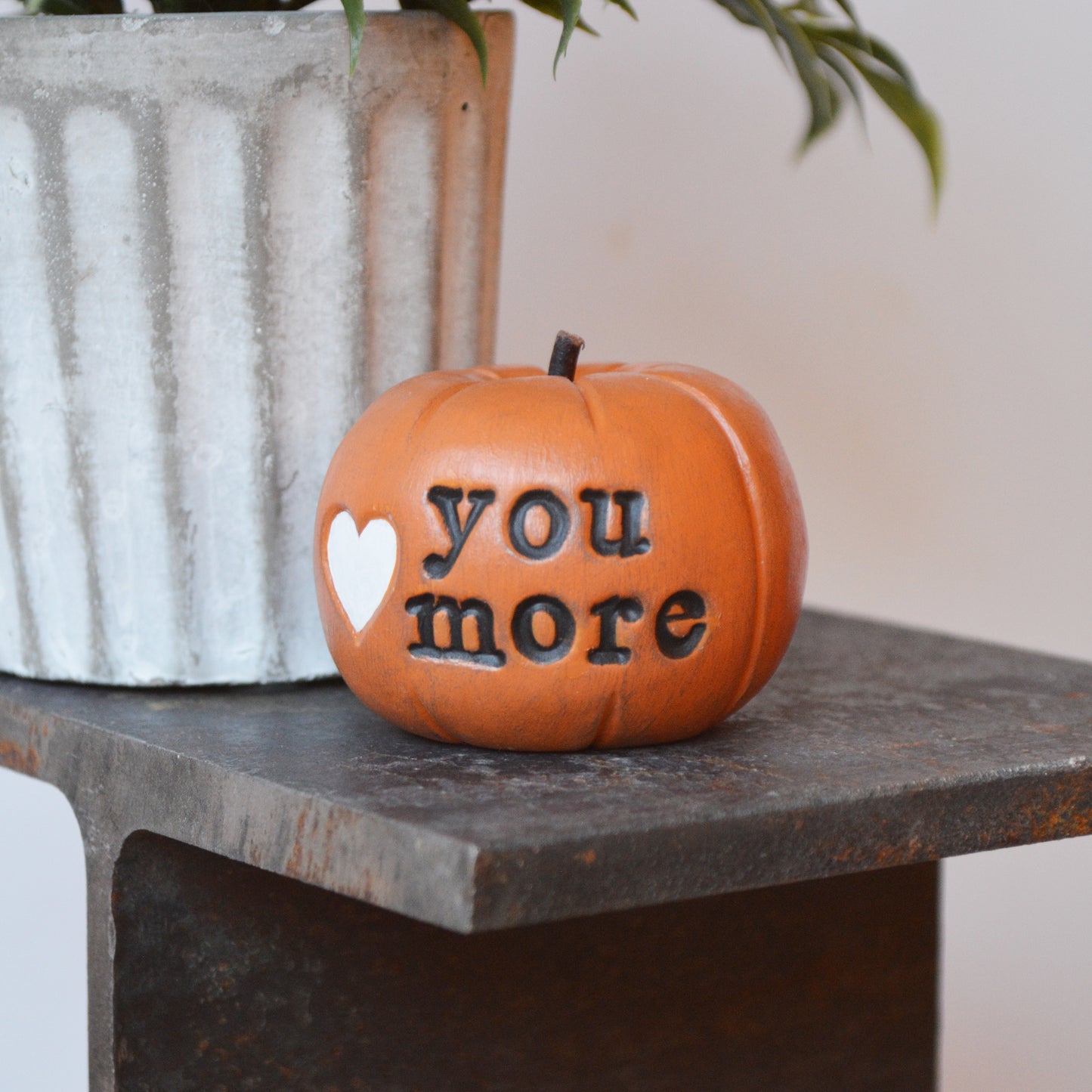 Orange Love You More Clay Pumpkin
