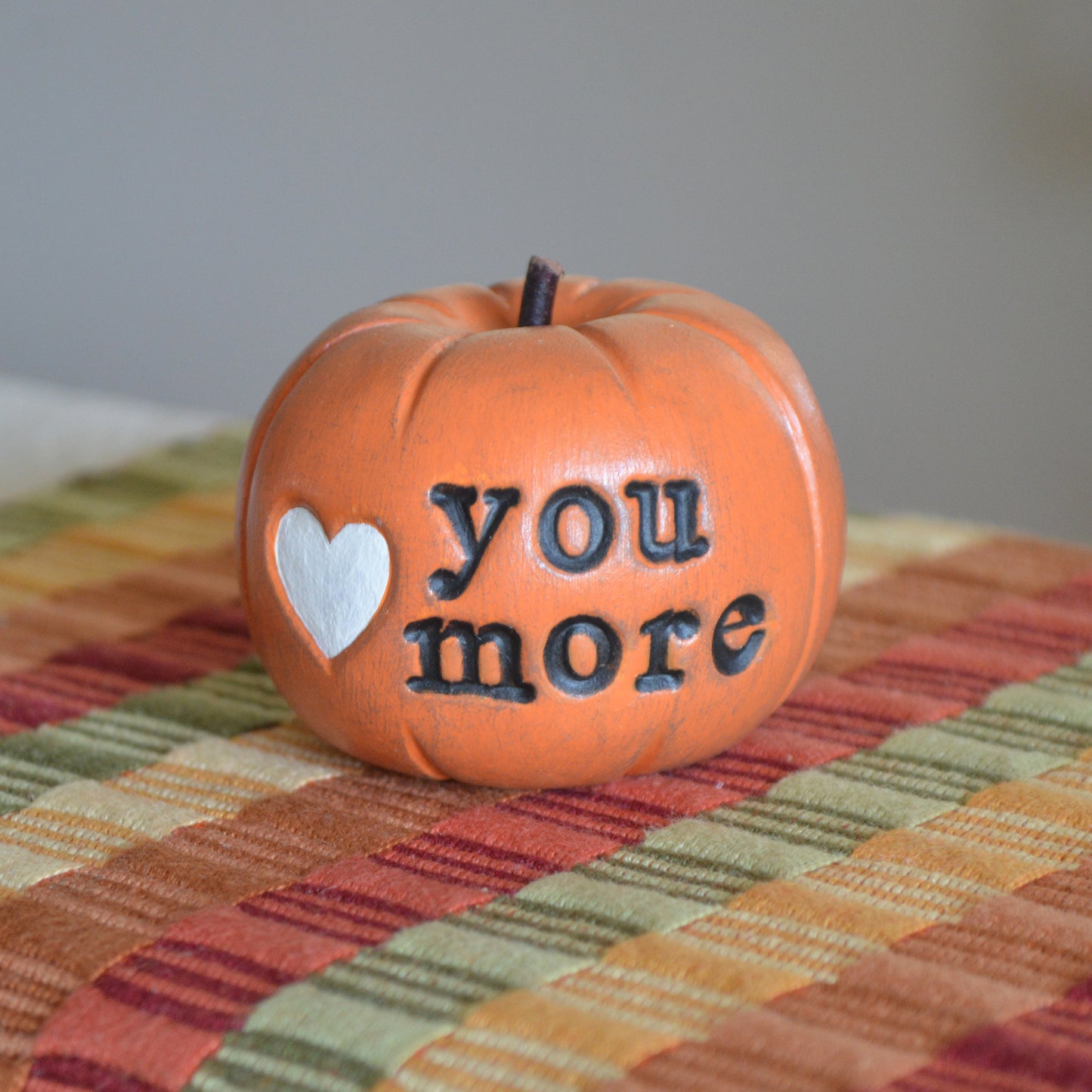 Orange Love You More Clay Pumpkin