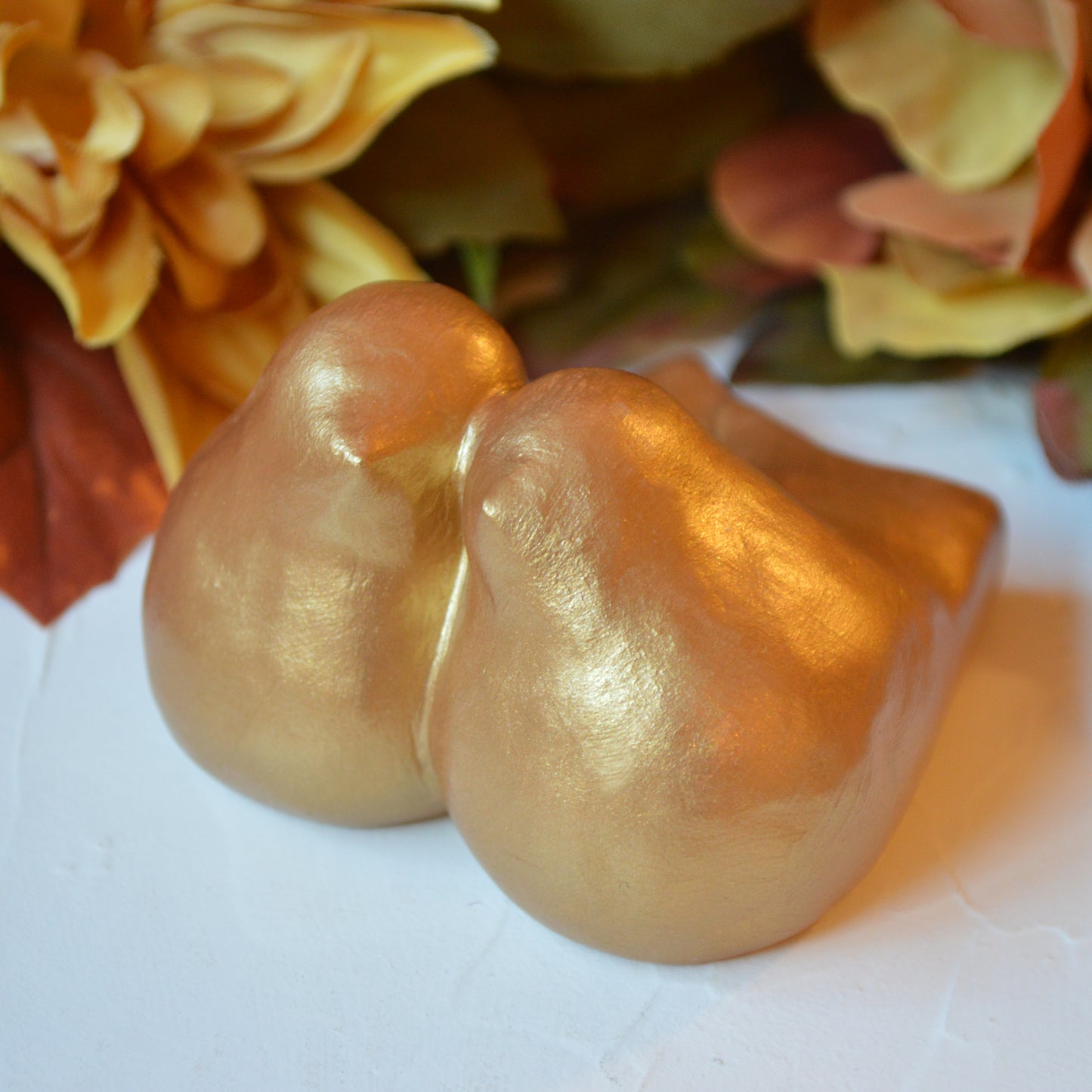Gold Lovebirds Wedding Cake Topper