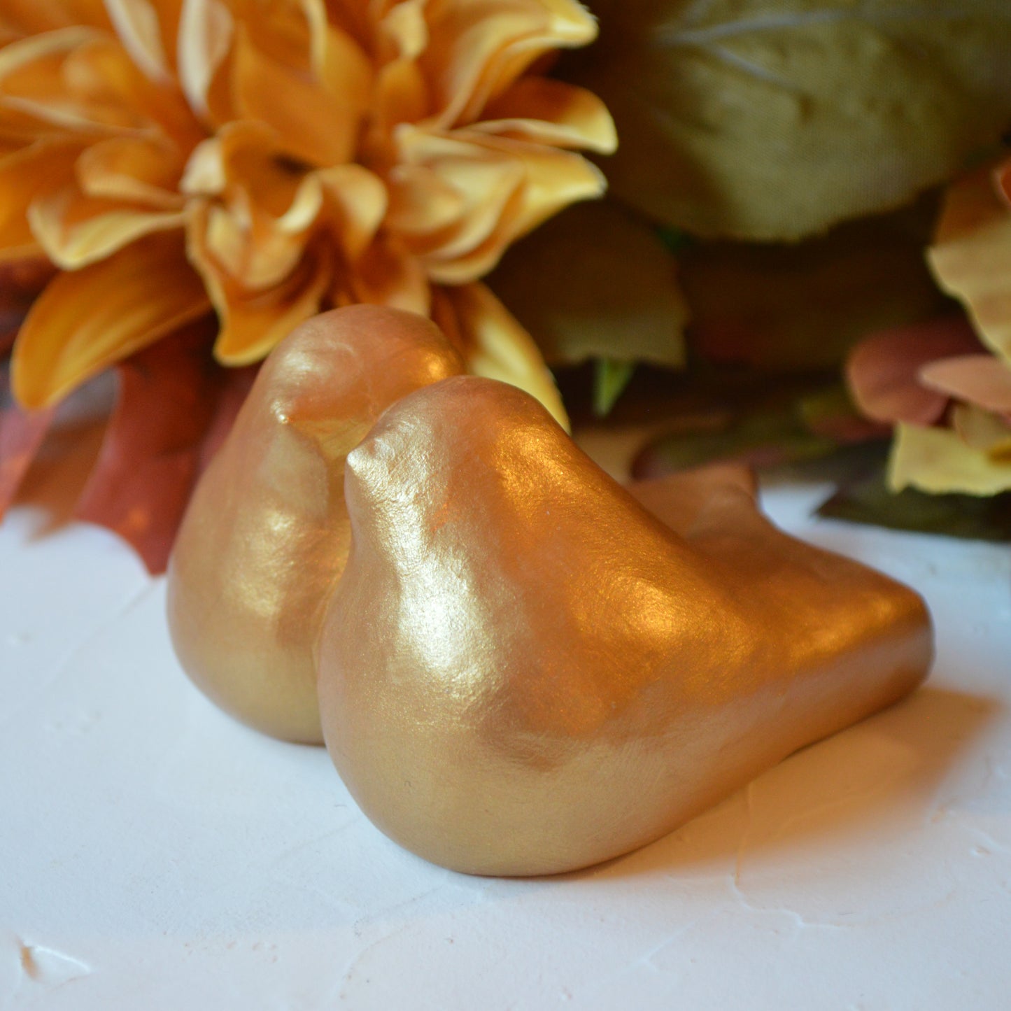 Gold Lovebirds Wedding Cake Topper