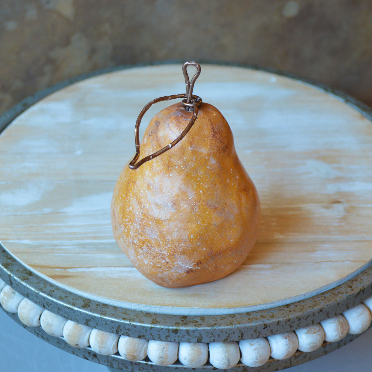Rustic Yellow Pears With Bronze Wire Stems