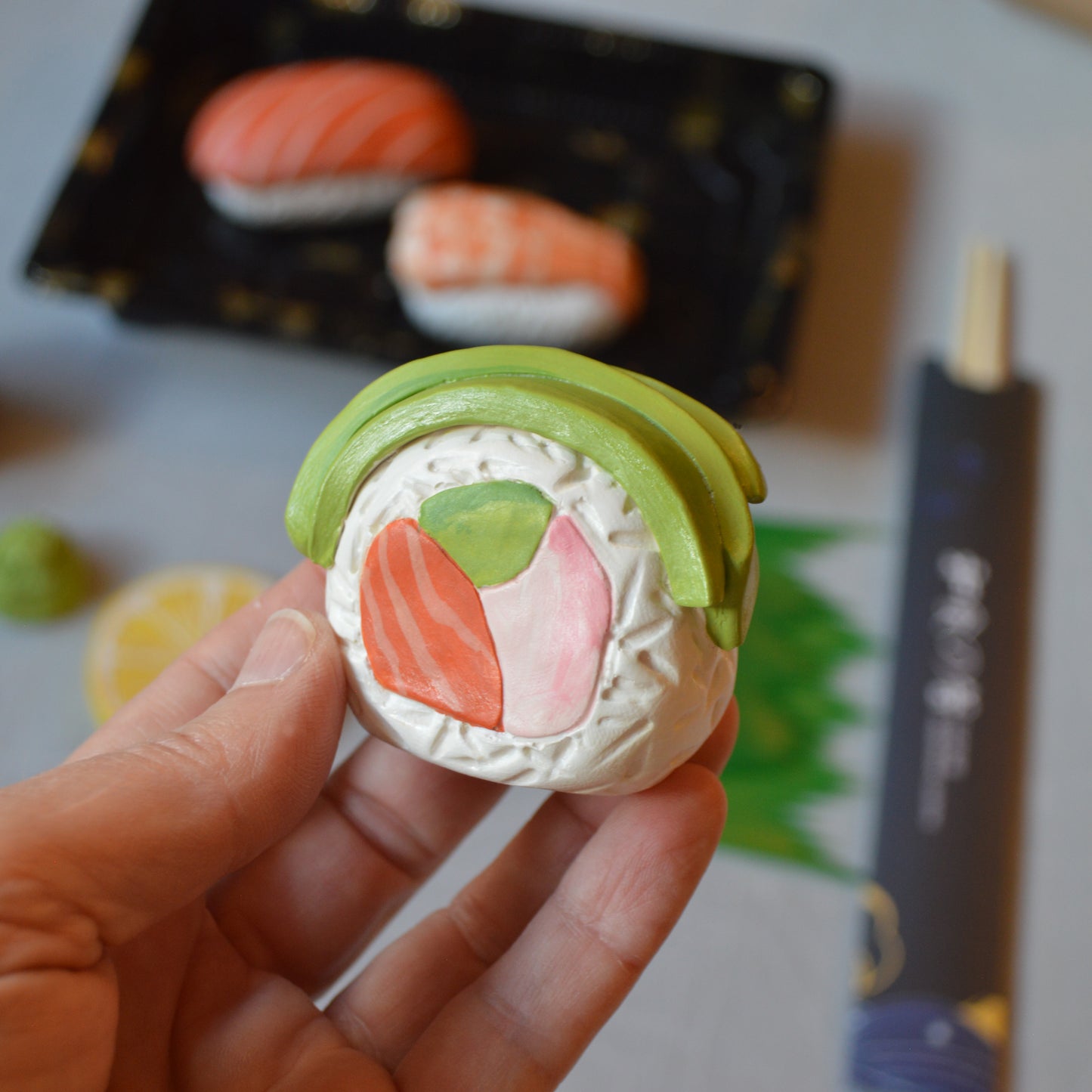 Realistic Clay Sushi Foodie Art