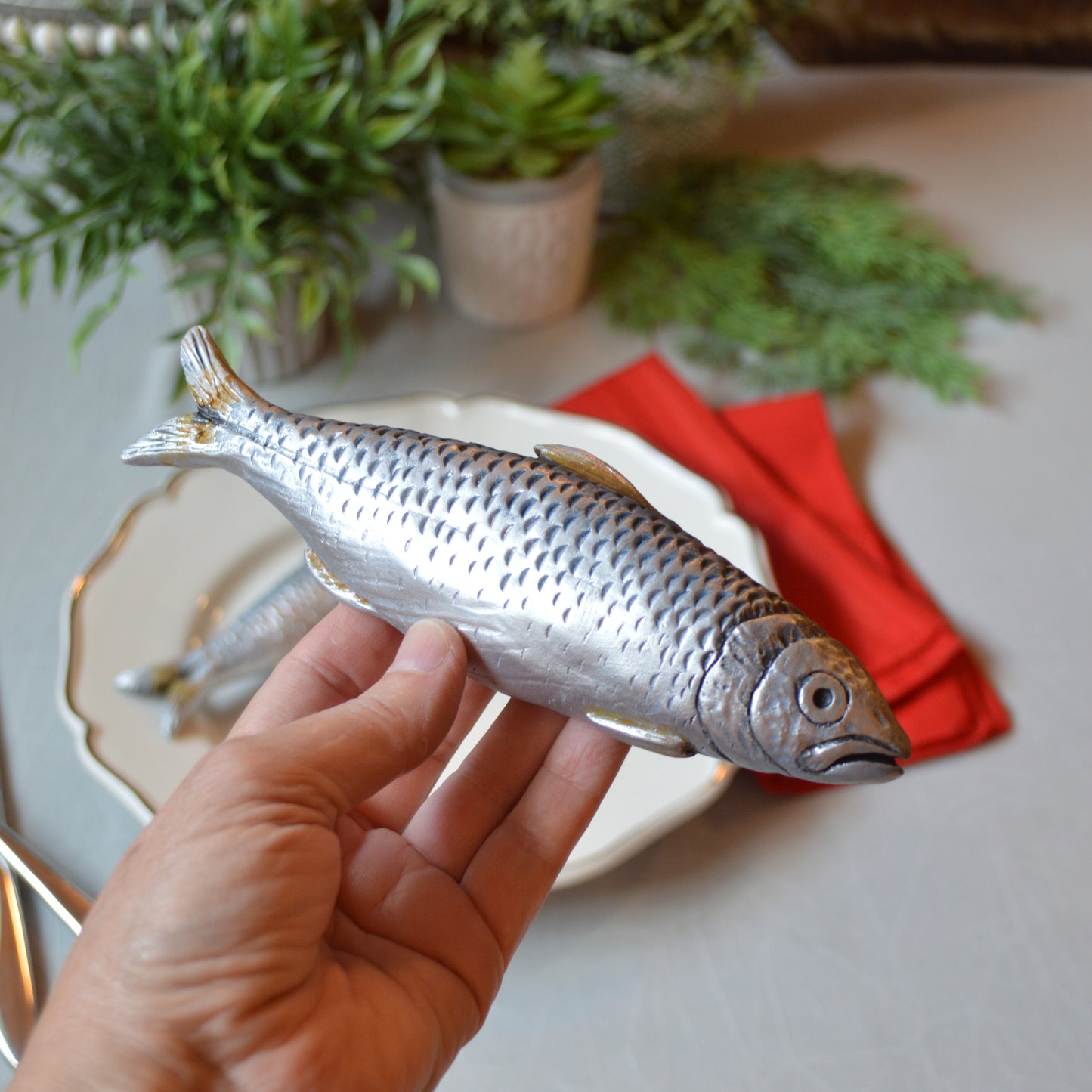 Handmade Fish Wall Art Sardine Seafood Home Decor