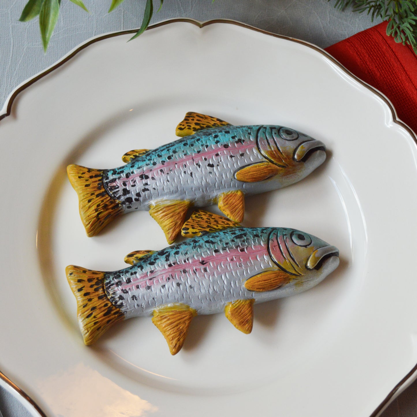 Handmade Rainbow Trout Wall Art Seafood Kitchen Wall Decor