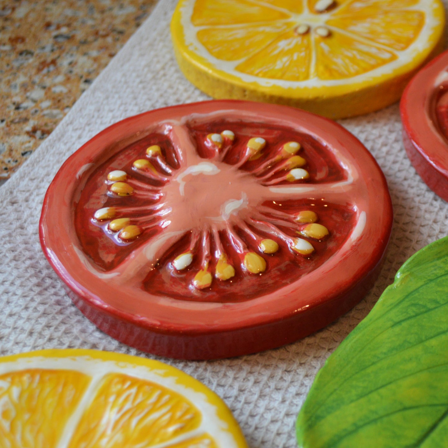 Handmade Tomato Spoon Rest Italian Kitchen Decor