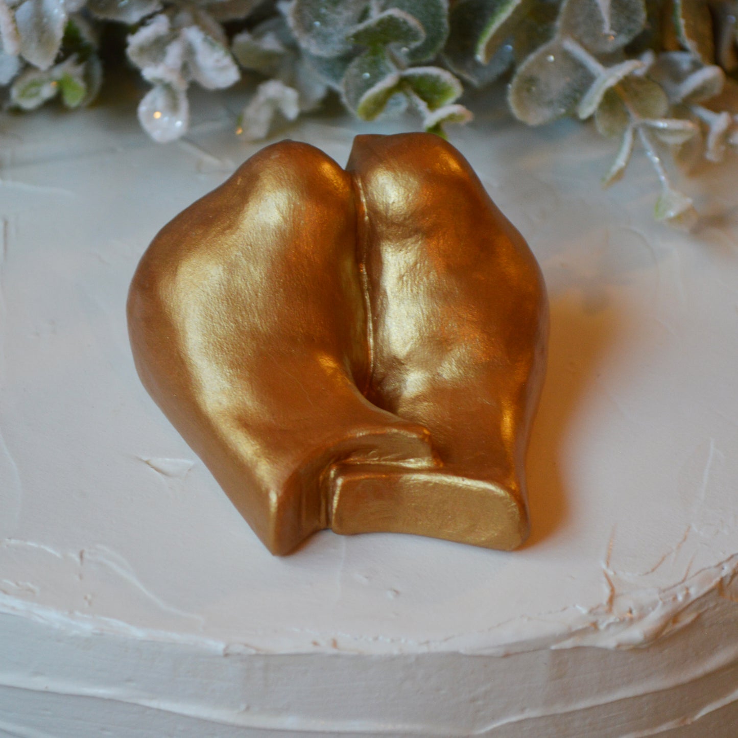 Gold Lovebirds Wedding Cake Topper