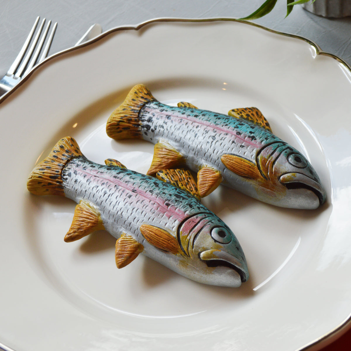 Handmade Rainbow Trout Wall Art Seafood Kitchen Wall Decor