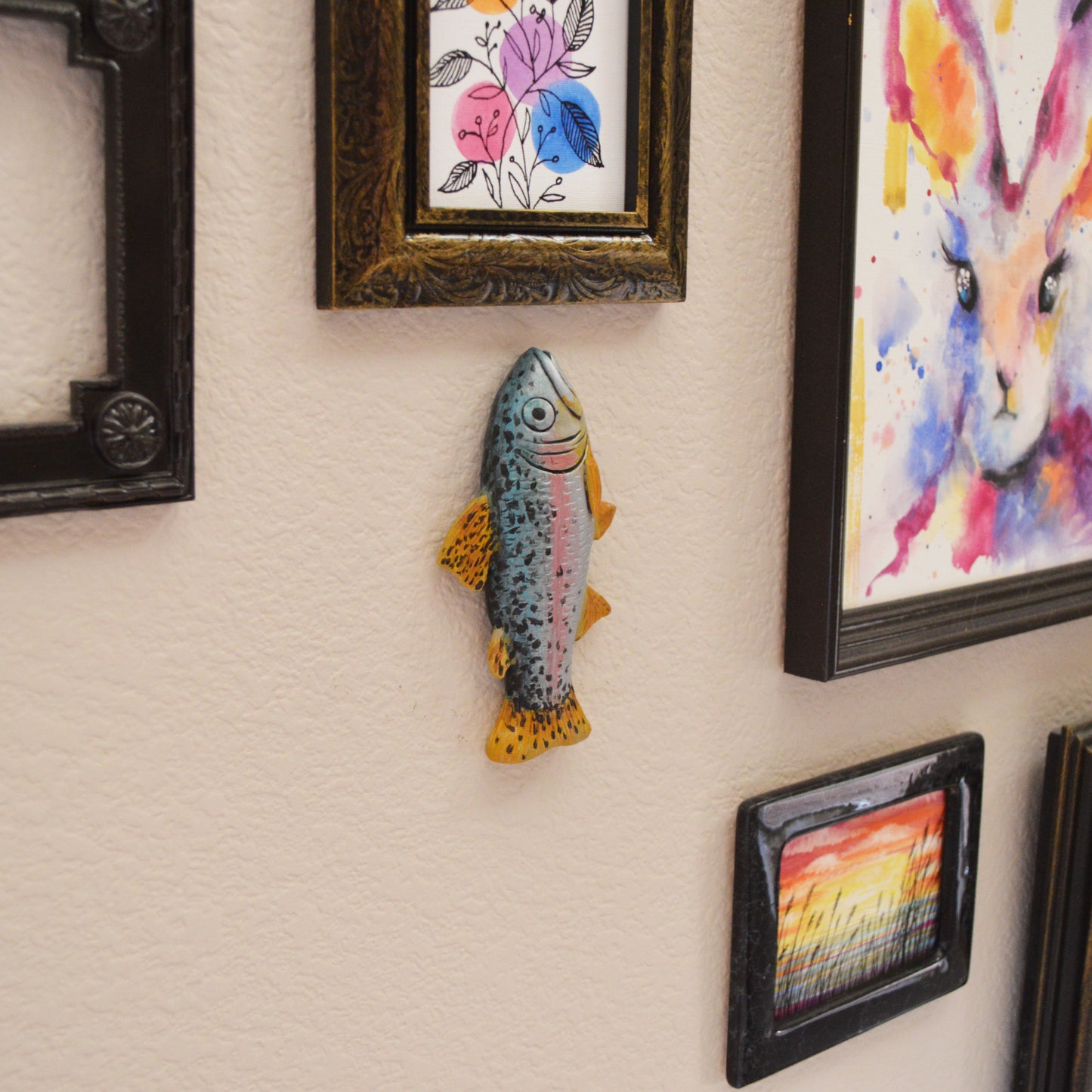 Handmade Rainbow Trout Wall Art Seafood Kitchen Wall Decor