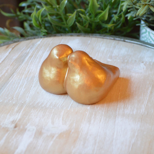 Gold Lovebirds Wedding Cake Topper