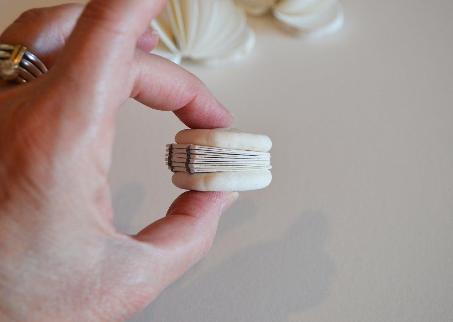 Genuine seashell micro mini sand dollar shell art journal / Blank book / watercolor paper sketchbook / handmade art books / nature walk book