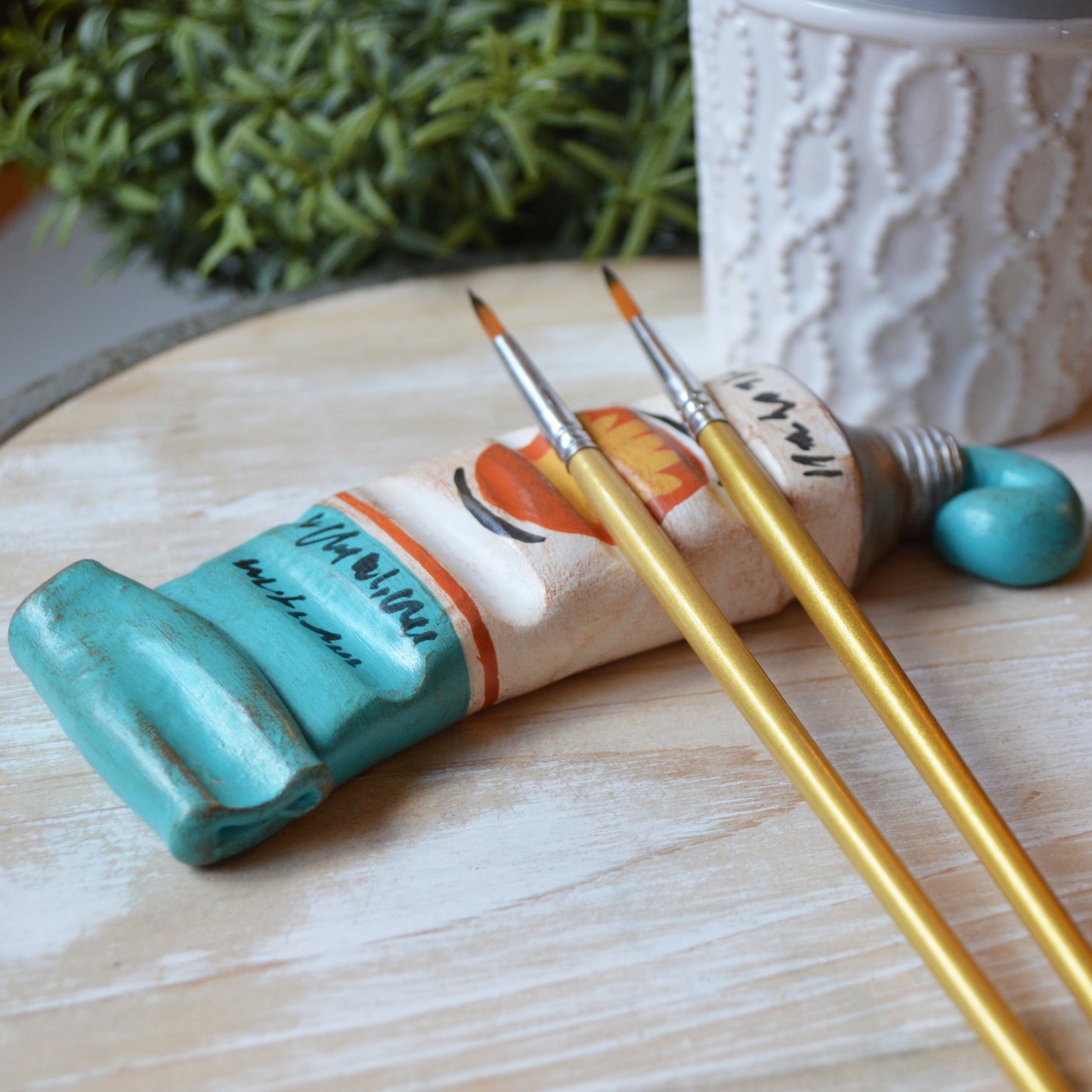 Handmade Paint Tube Brush Rest