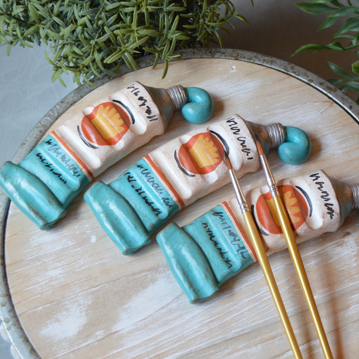 Handmade Paint Tube Brush Rest