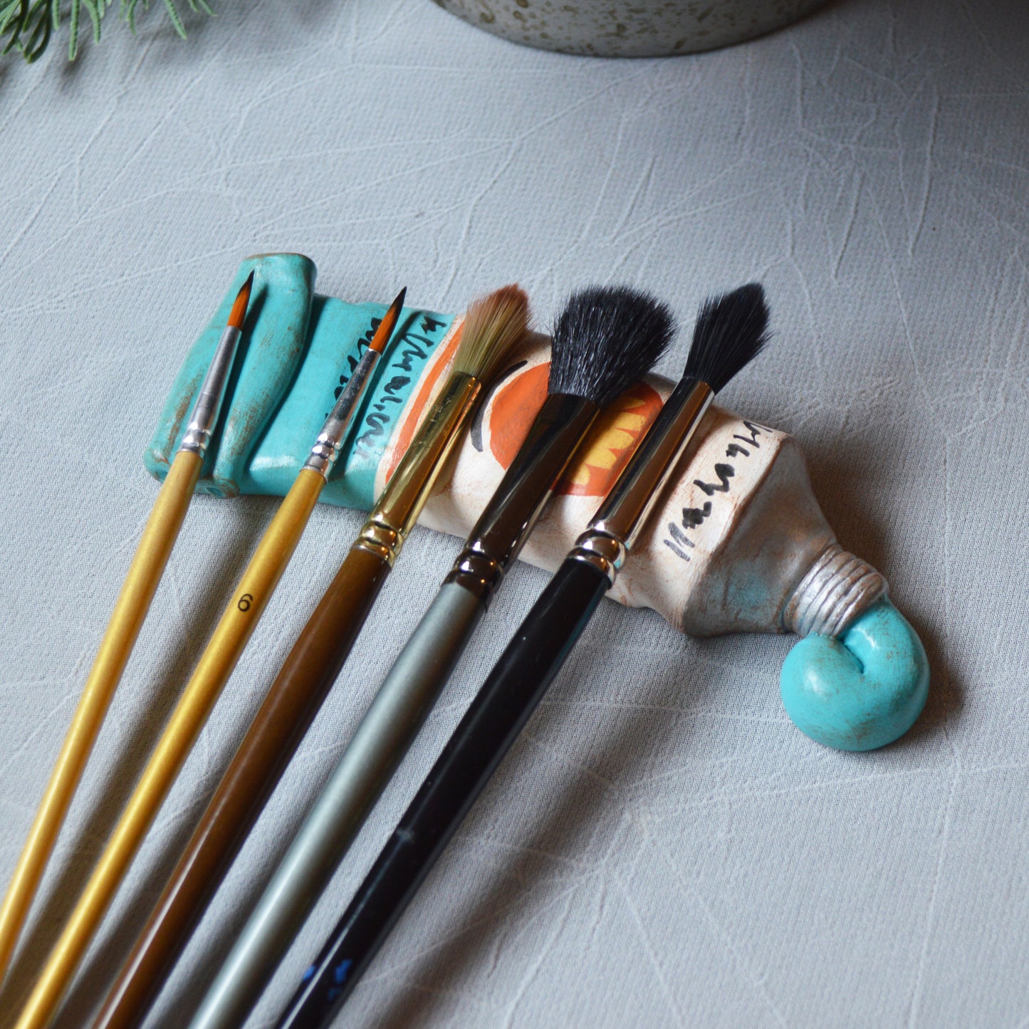 Handmade Paint Tube Brush Rest
