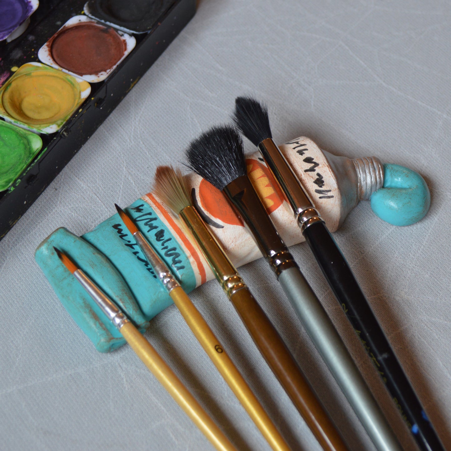 Handmade Paint Tube Brush Rest