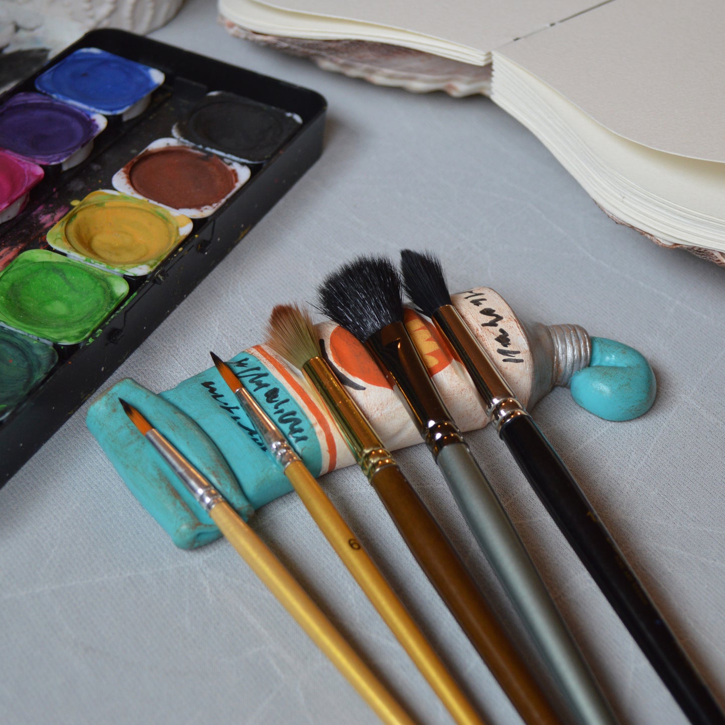 Handmade Paint Tube Brush Rest