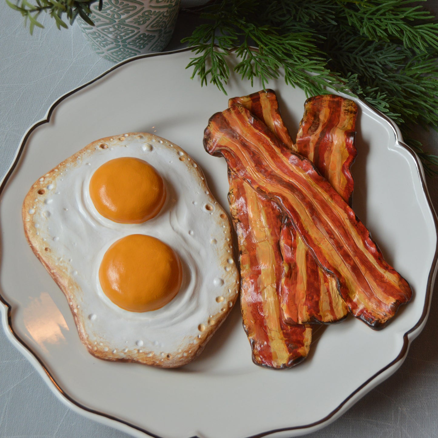 Bacon and Eggs Faux Food Art Wall Art Decor