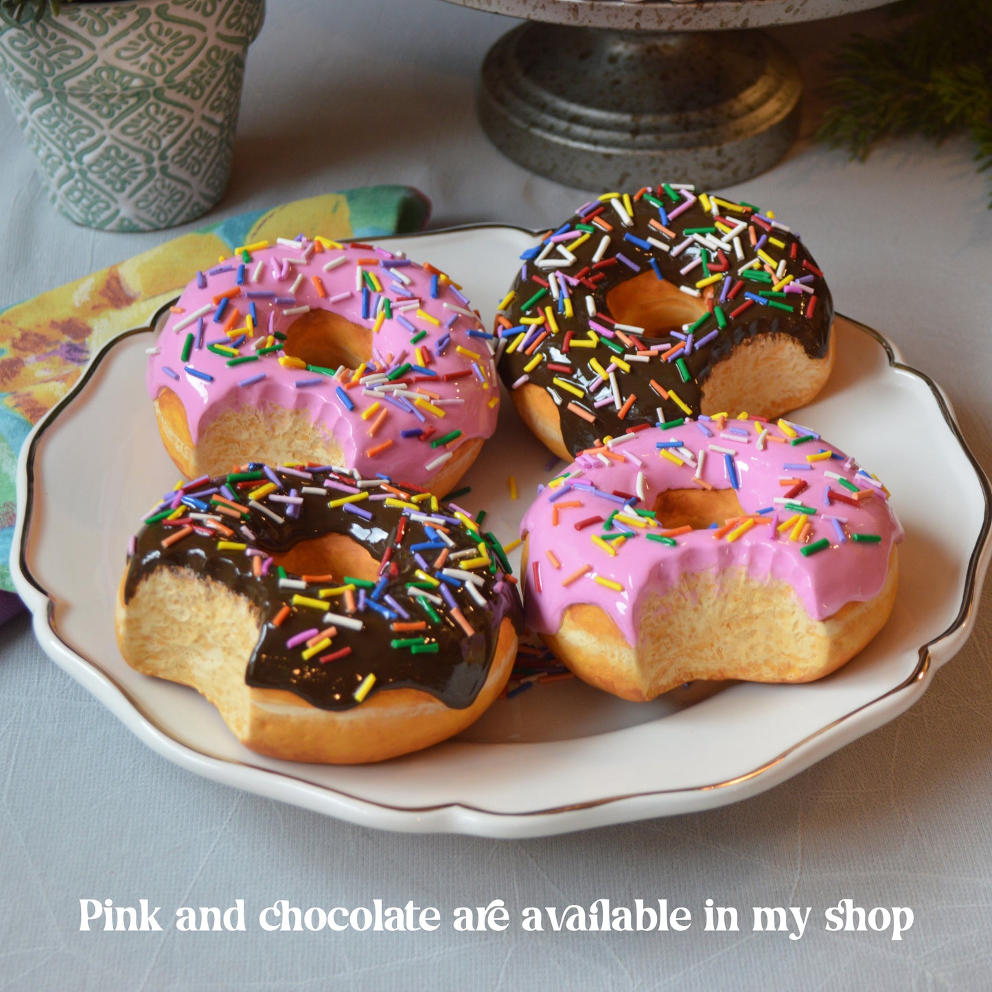 Realistic Pink Glazed Donut Wall Art – Handmade Faux Food Sculpture