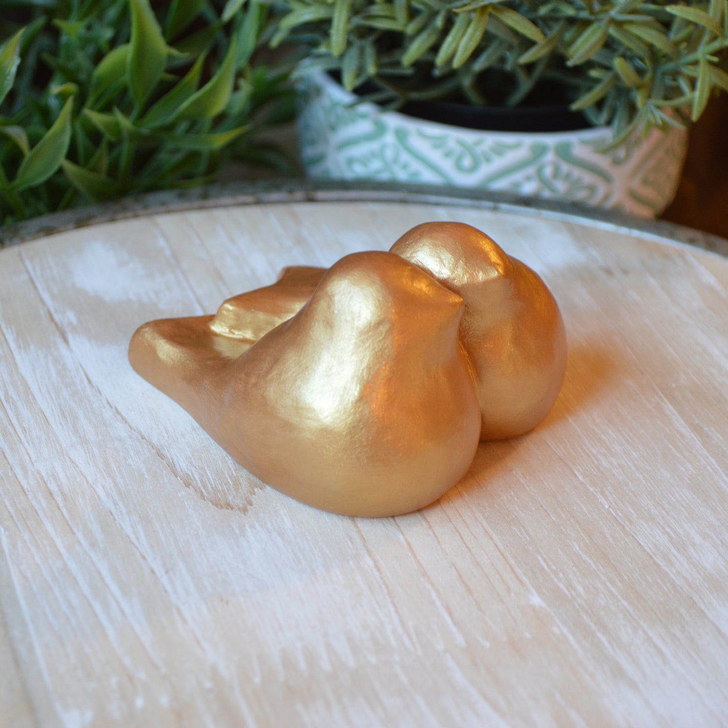 Gold Lovebirds Wedding Cake Topper