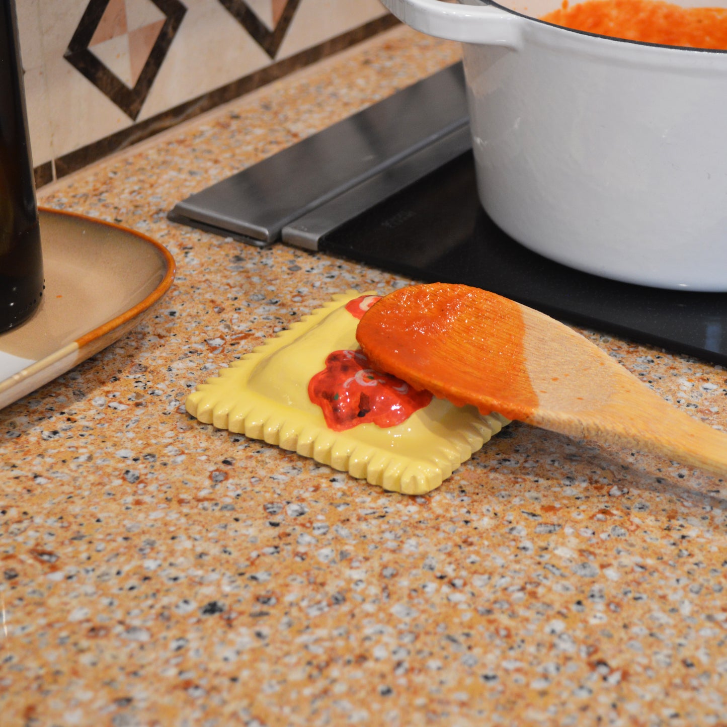 Handmade Ravioli Spoon Rest Italian Kitchen Decor Food Lover Gift for the Cook