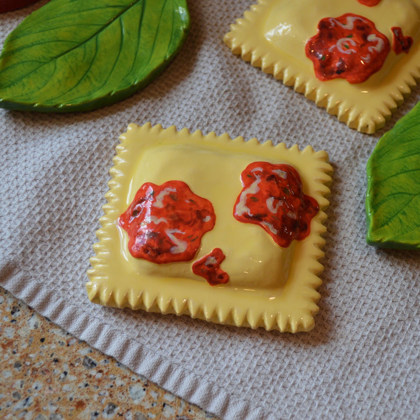 Handmade Ravioli Spoon Rest Italian Kitchen Decor Food Lover Gift for the Cook