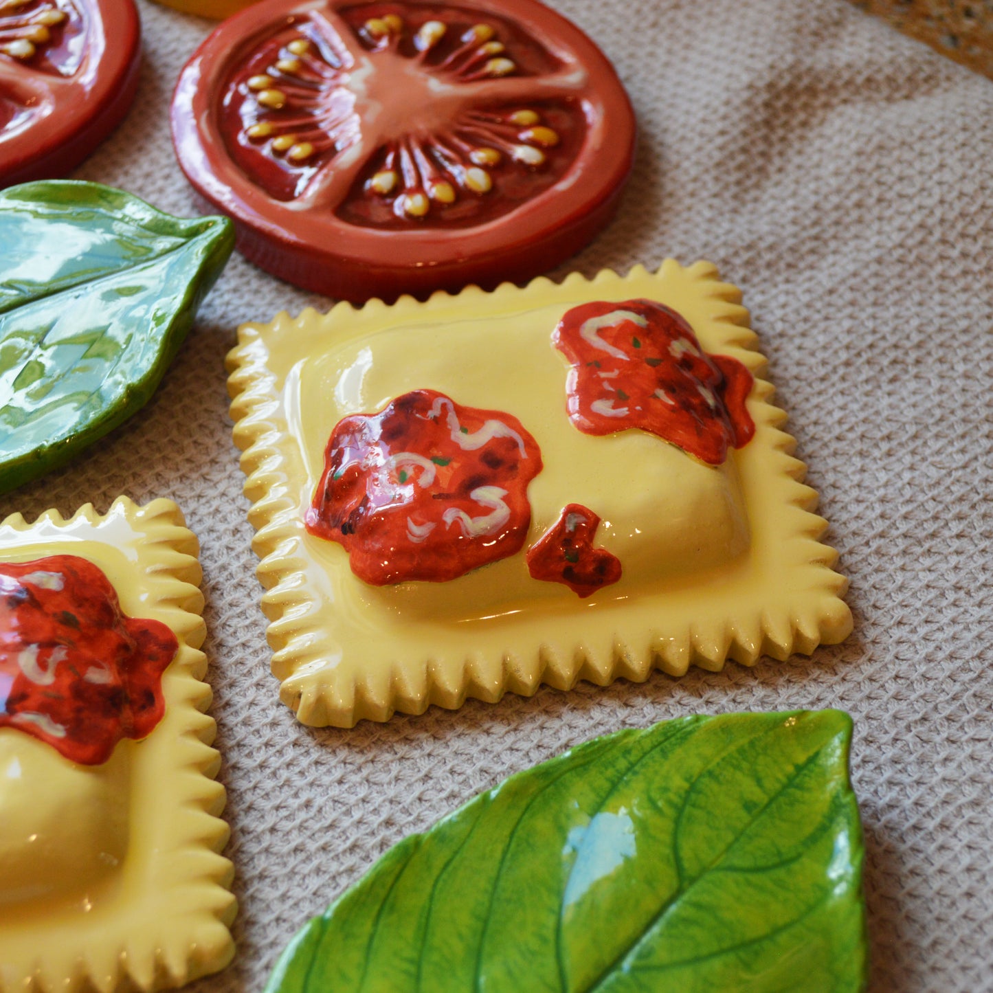 Handmade Ravioli Spoon Rest Italian Kitchen Decor Food Lover Gift for the Cook