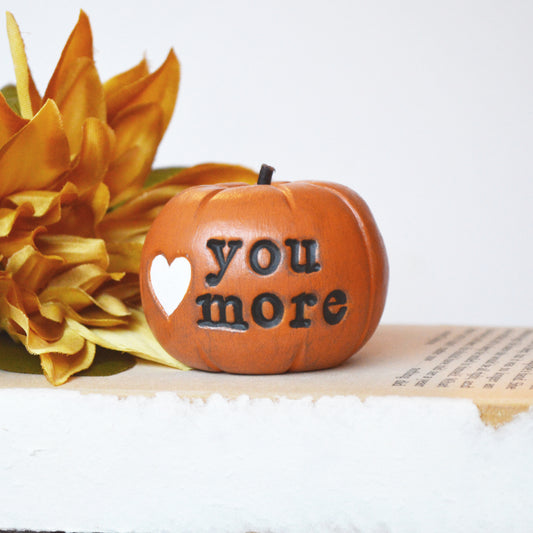 Orange Love You More Clay Pumpkin