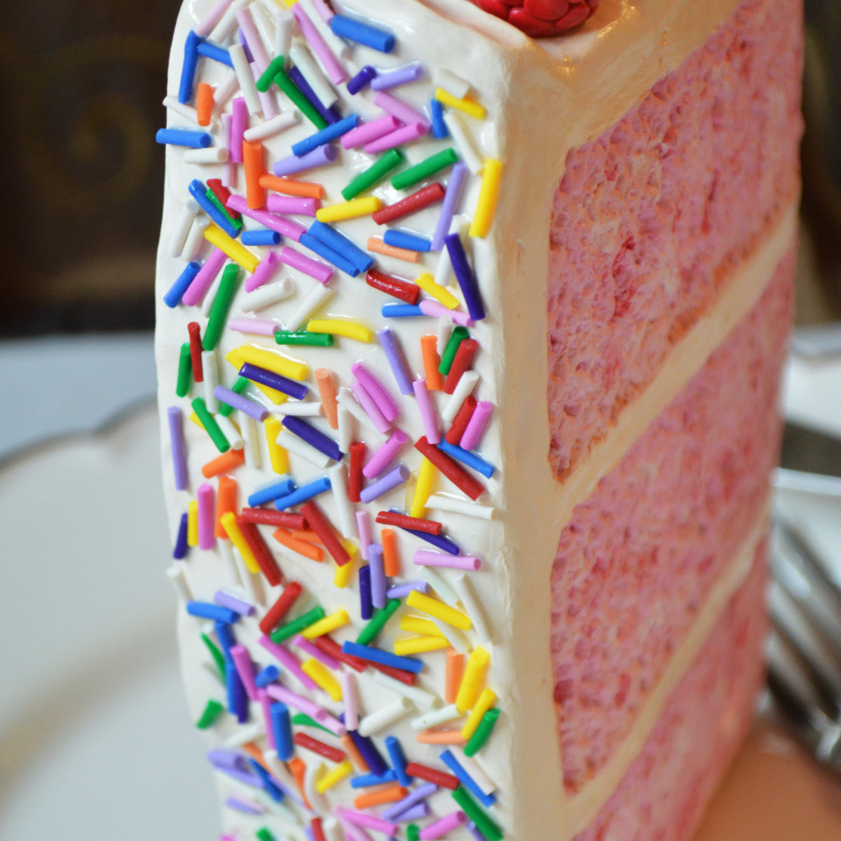 Pink Birthday Cake Faux Food Wall Art