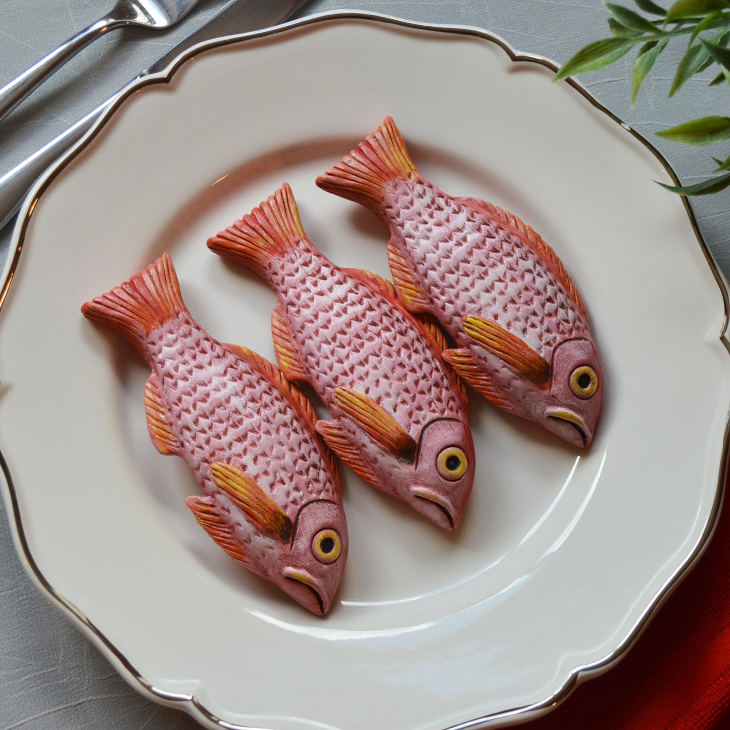 Fish Wall Art Handmade Red Snapper Kitchen Wall Decor