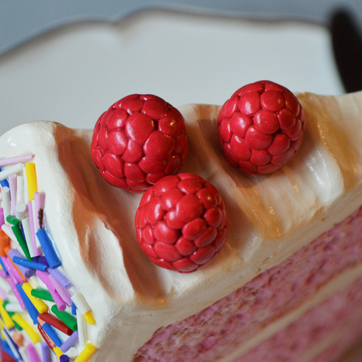 Pink Birthday Cake Faux Food Wall Art