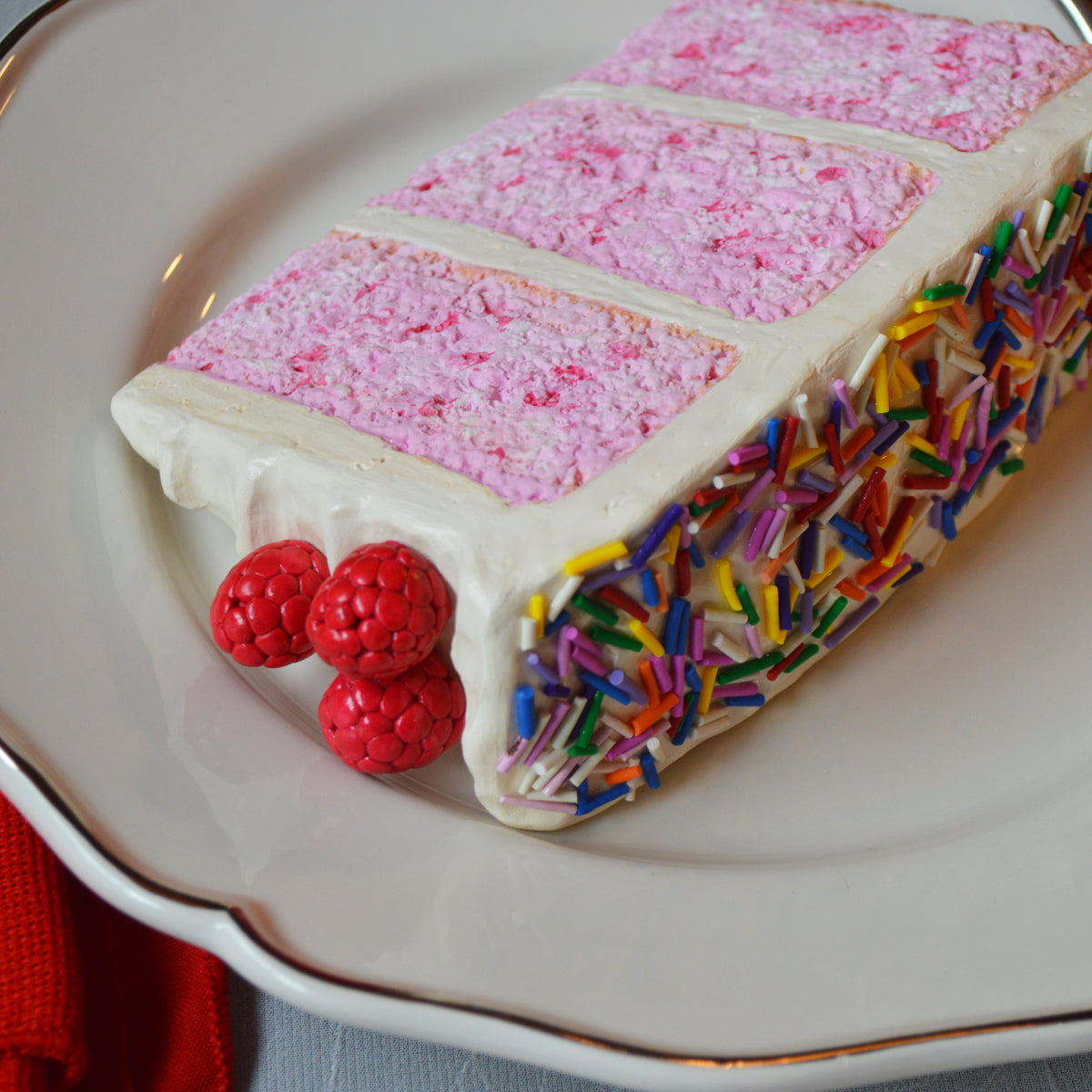 Pink Birthday Cake Faux Food Wall Art