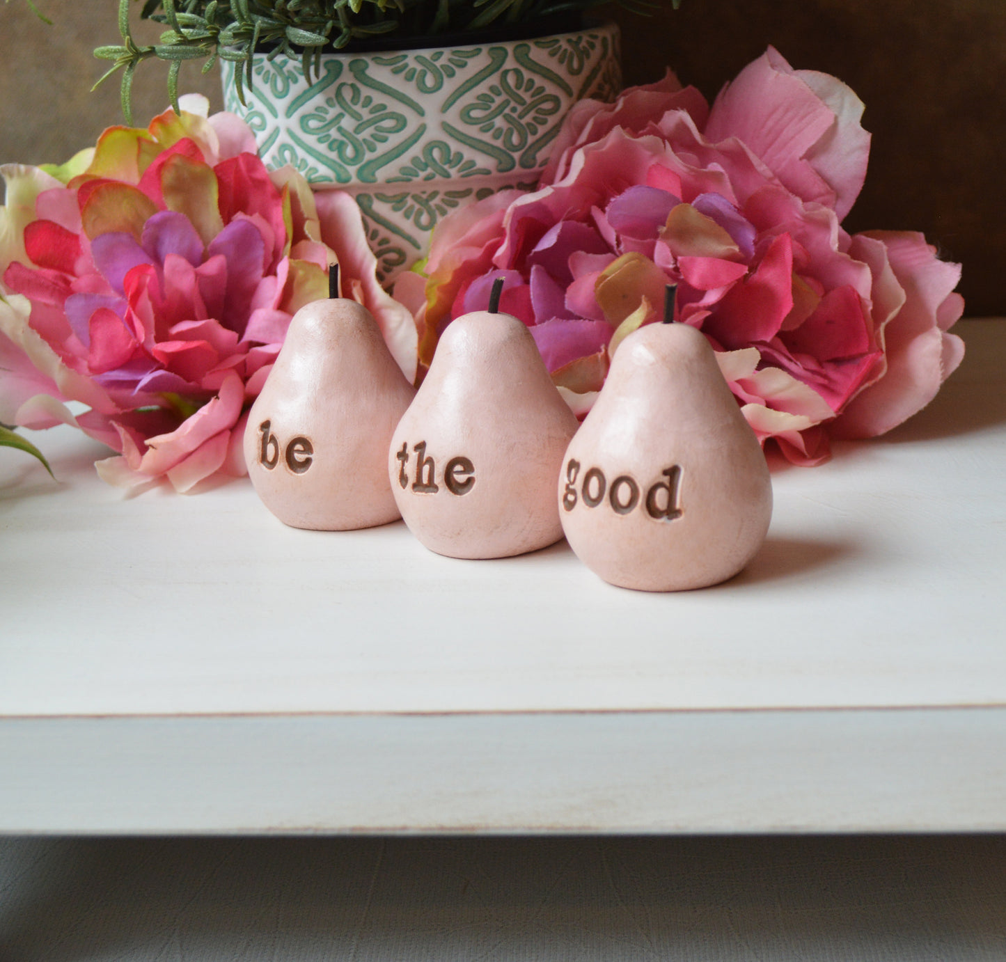 Vintage pink be the good pears / FREE SHIPPING