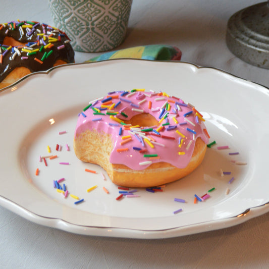 Realistic Pink Glazed Donut Wall Art – Handmade Faux Food Sculpture