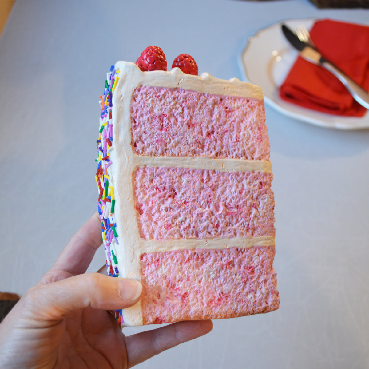 Pink Birthday Cake Faux Food Wall Art