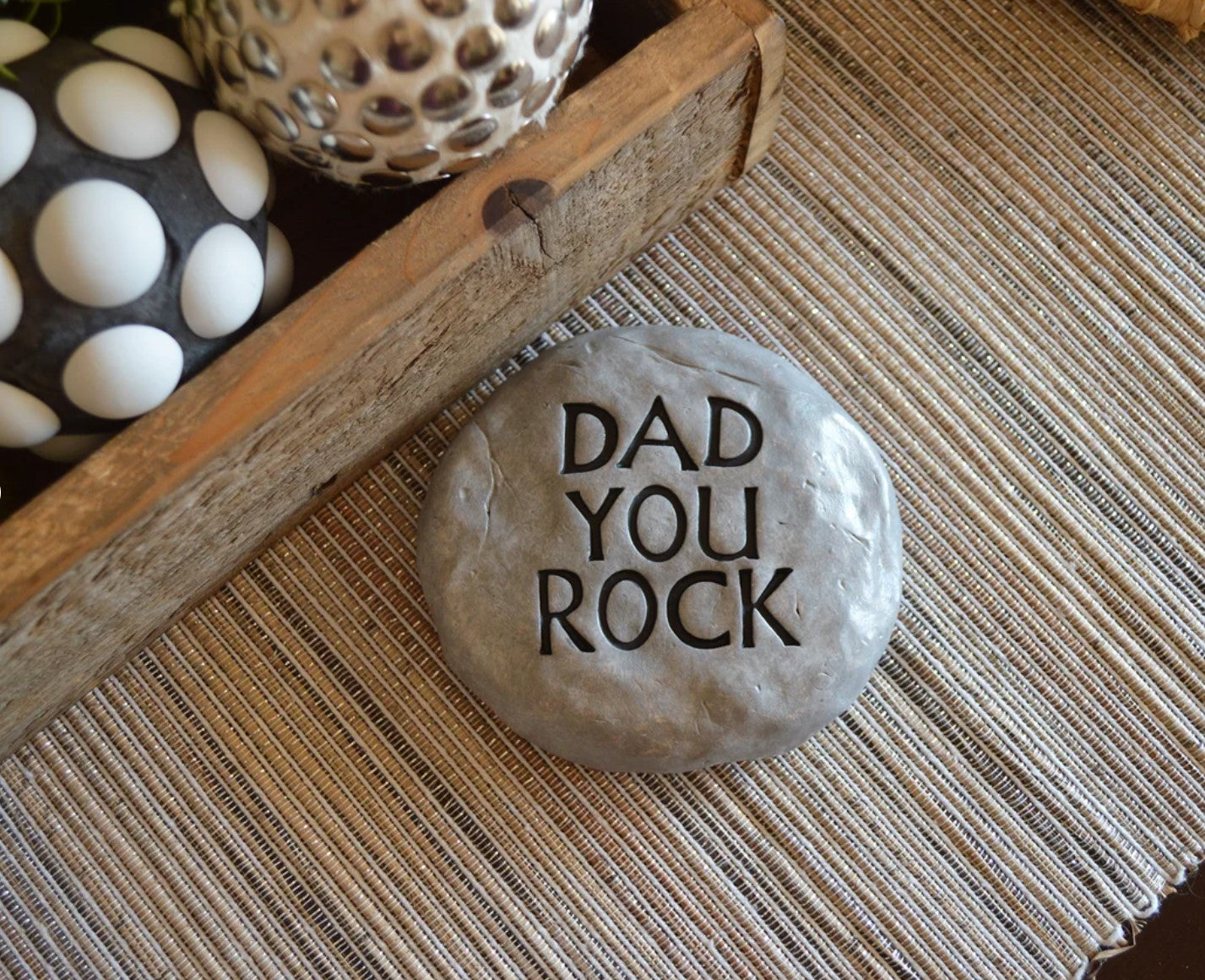 Gift for dad / funny dad gifts / Birthday gift for dad / dad you rock stone / paperweight desk decor / goofy dad humor / READY TO SHIP