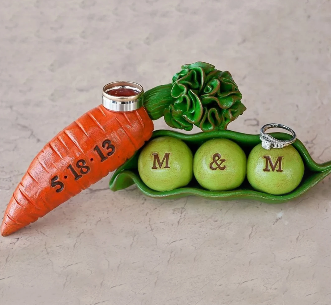 Custom Peas and Carrots Wedding Cake Topper