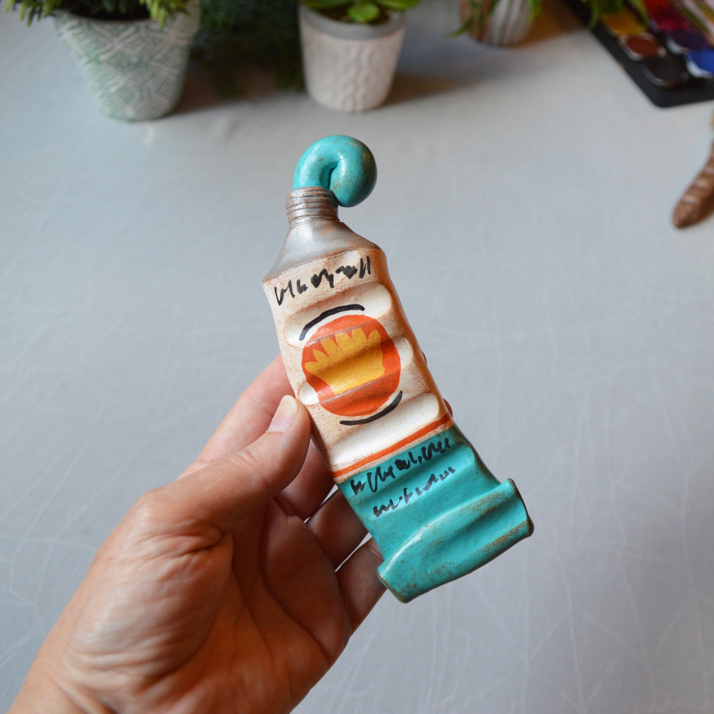 Handmade Paint Tube Brush Rest