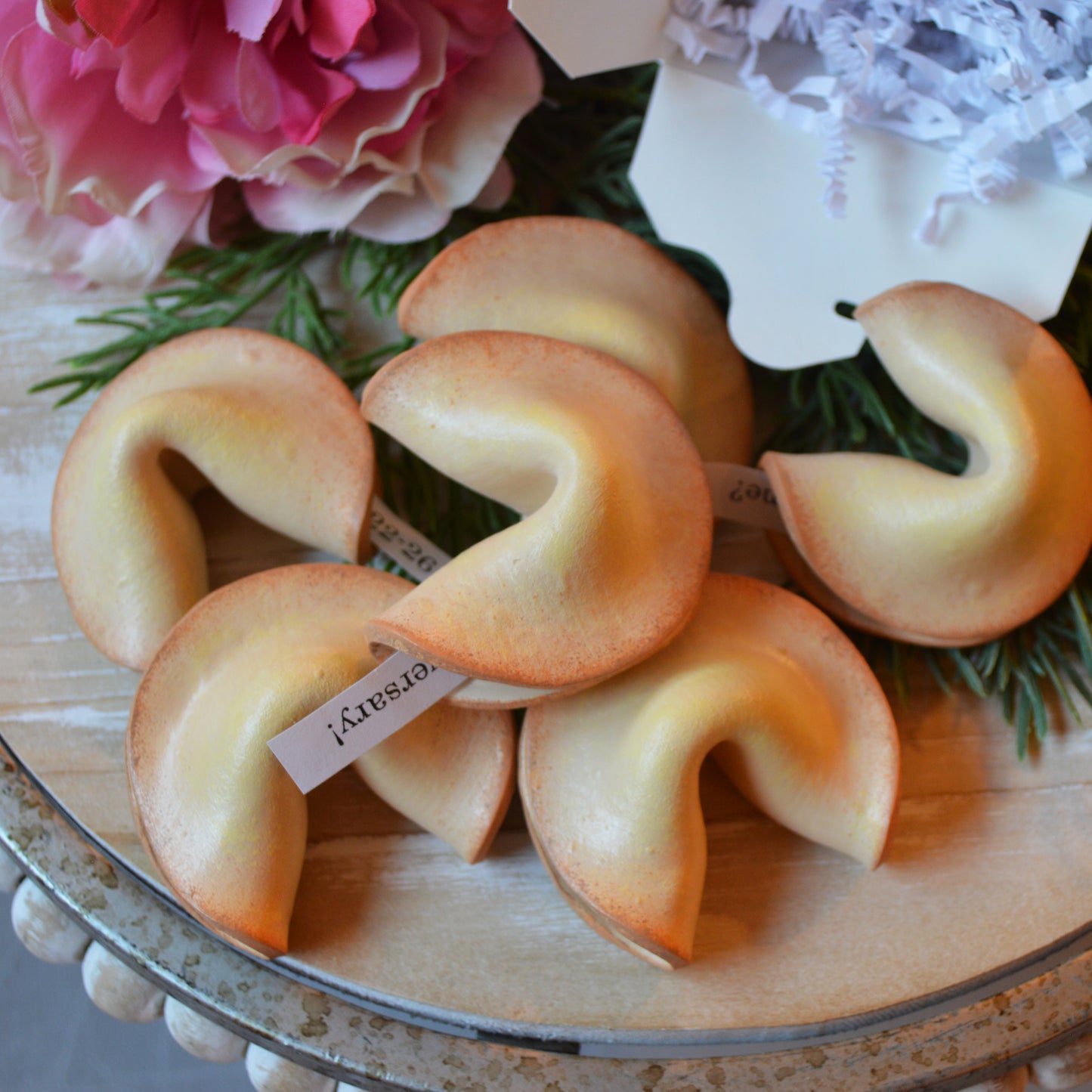 Personalized Clay Fortune Cookie Custom Text Message
