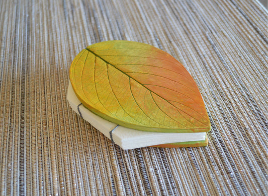 Mini sketchbook art journal / Blank book / Autumn Fall colors leaf watercolor paper sketchbook / handmade travel vacation nature walk lg