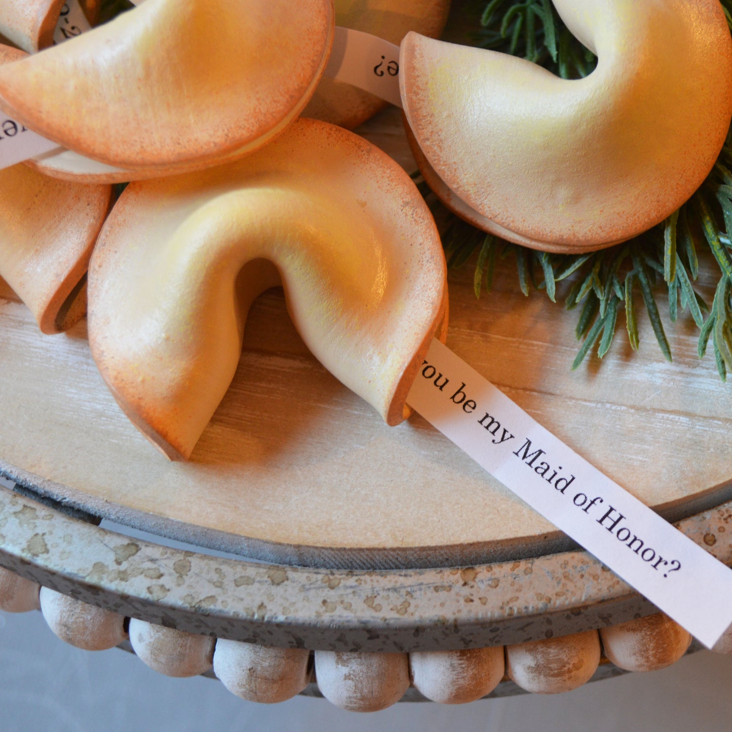 Personalized Clay Fortune Cookie Custom Text Message