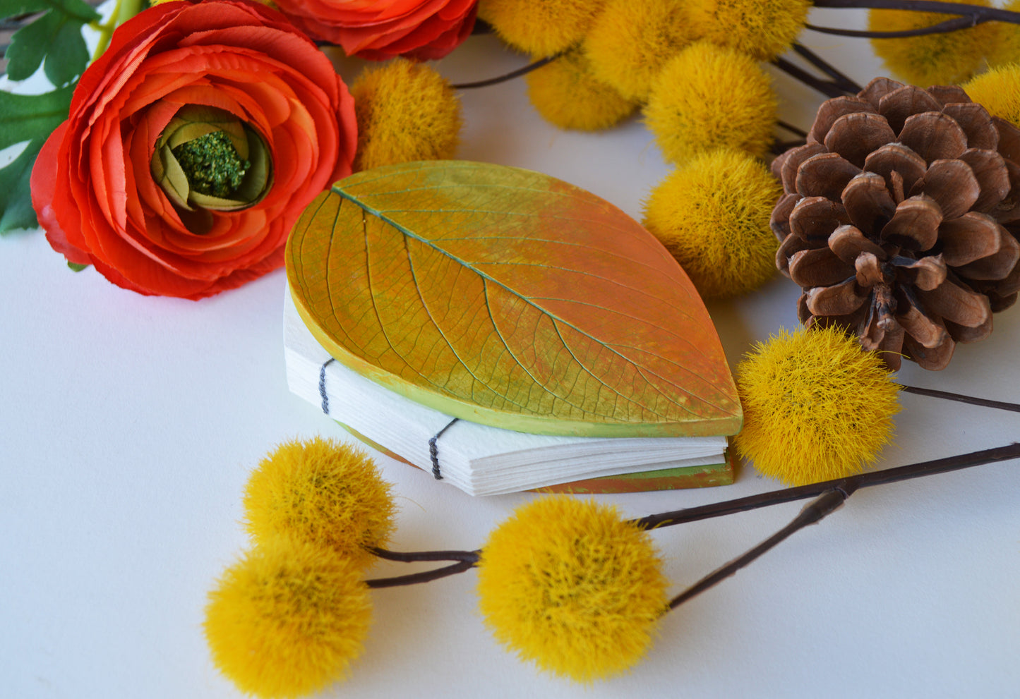 Mini sketchbook art journal / Blank book / Autumn Fall colors leaf watercolor paper sketchbook / handmade travel vacation nature walk lg