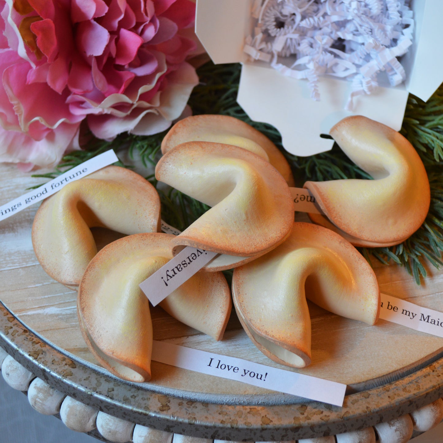 Personalized Clay Fortune Cookie Custom Text Message
