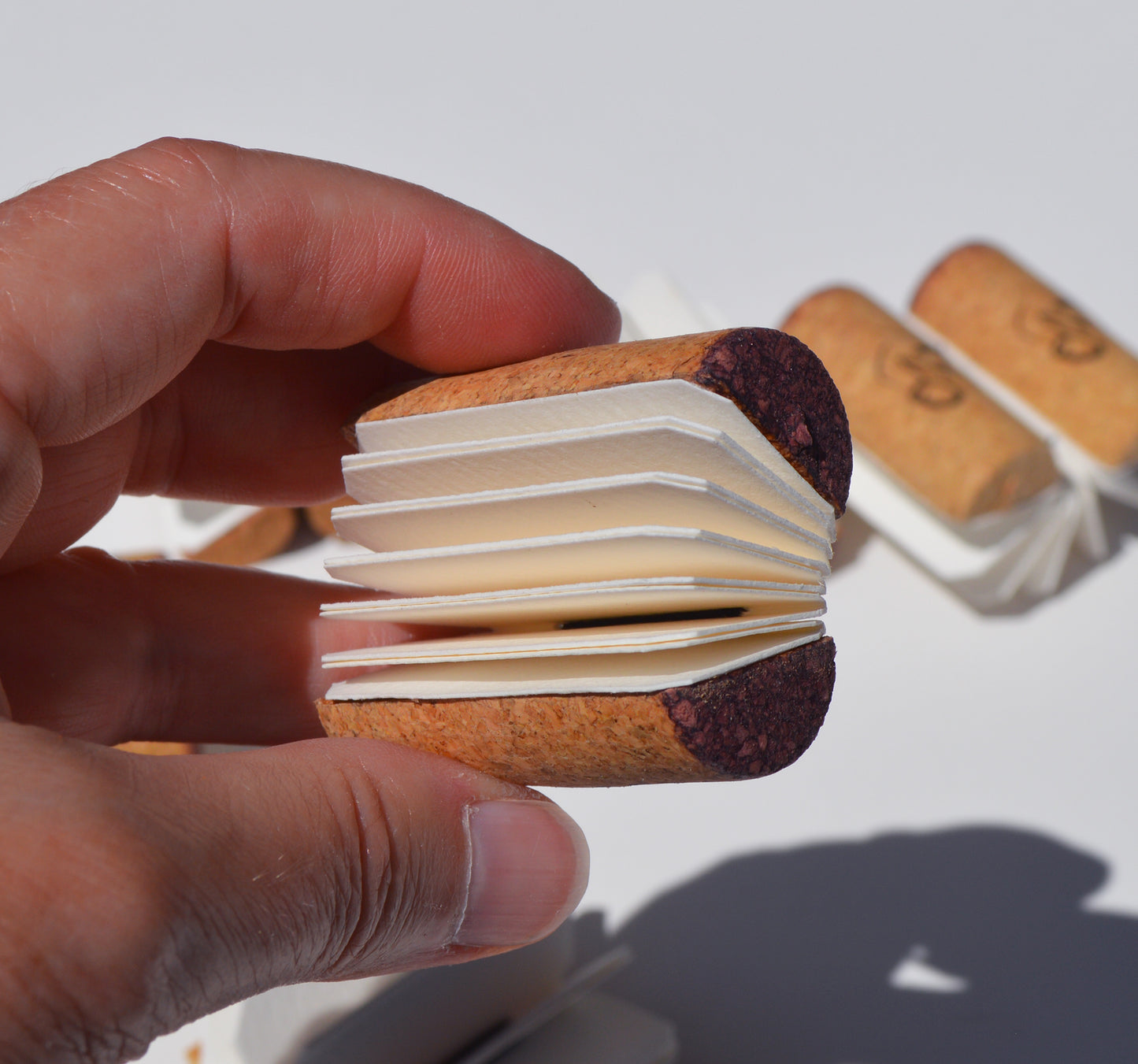 Wine Cork Book / tiny book made from a real wine cork blank book
