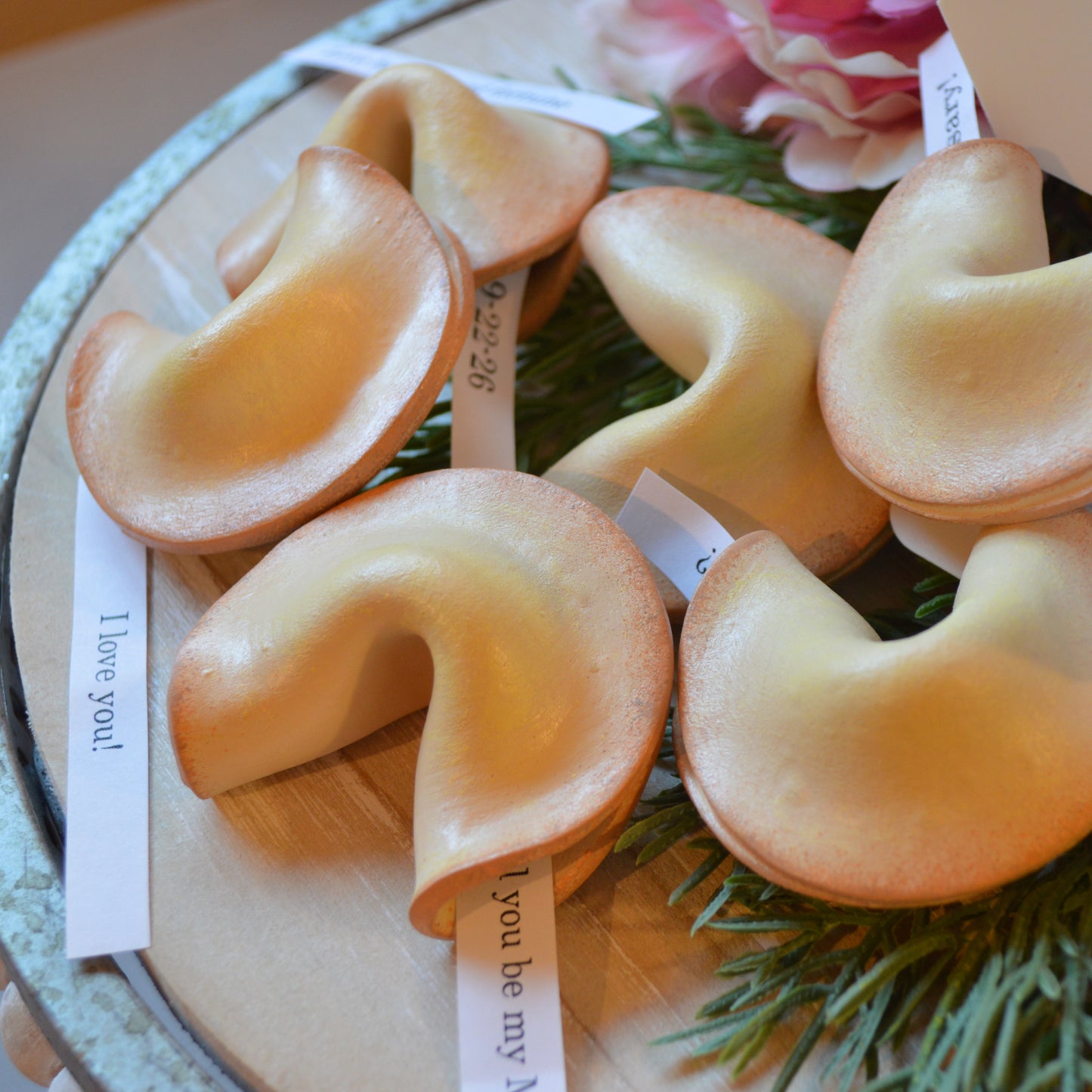 Personalized Clay Fortune Cookie Custom Text Message