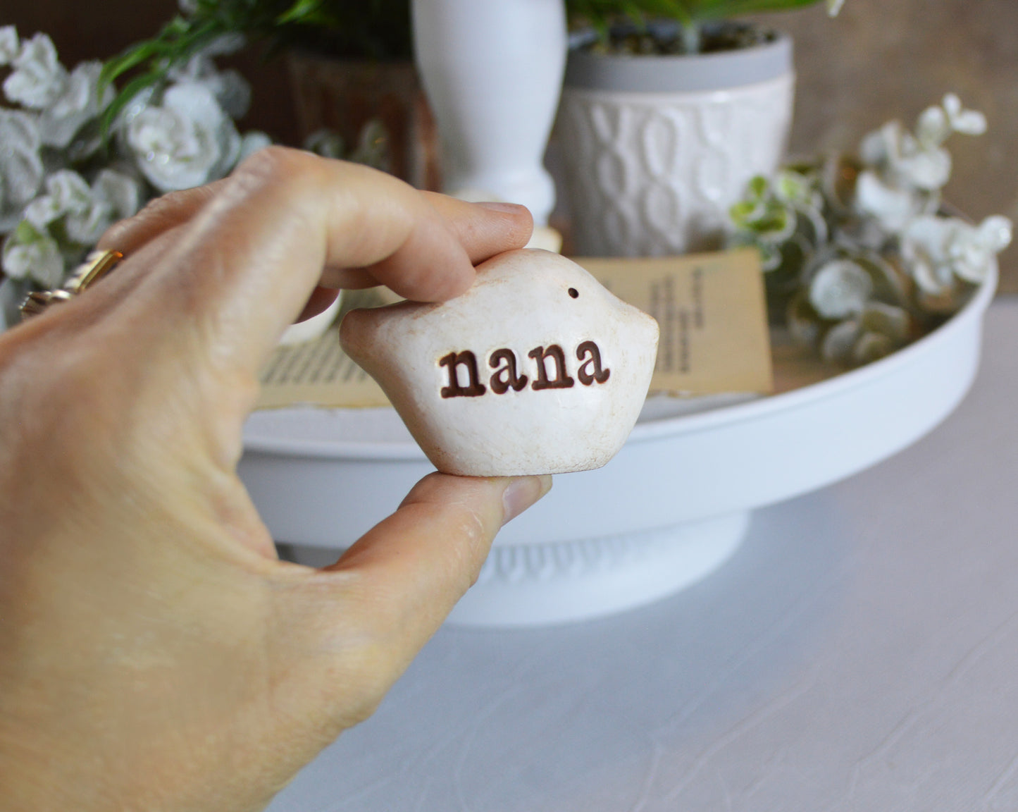 Gift for nana / 3 white love you nana birds / FREE SHIPPING