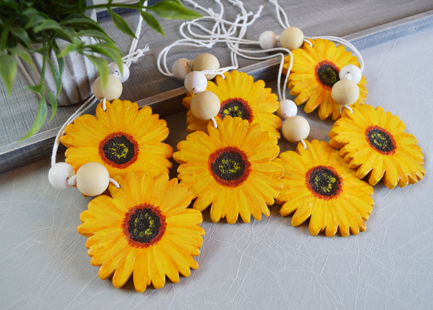 Essential oil diffuser sunflower flower car charm ornament / Make your ride smell awesome / FREE SHIPPING