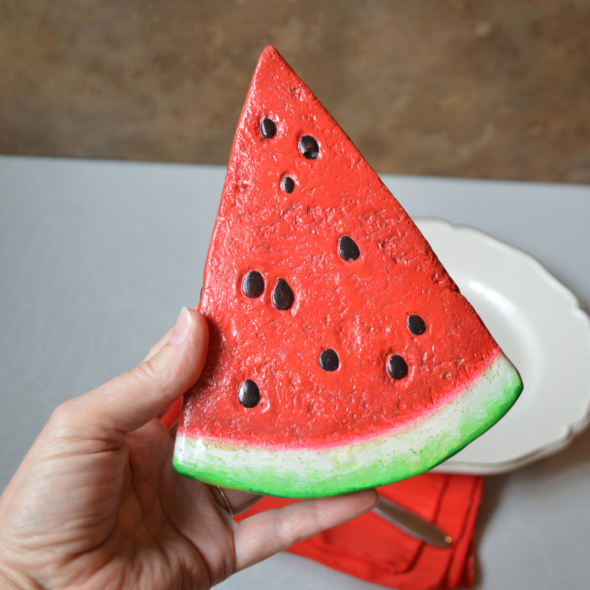 Watermelon Wall Sculpture Food Art Kitchen Decor