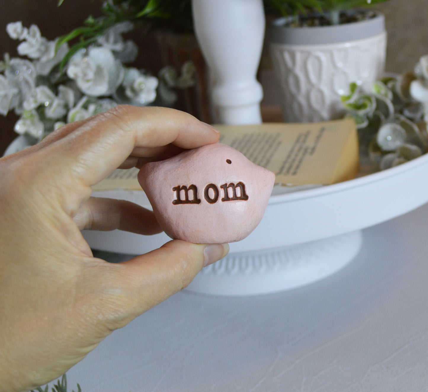 Gift for mom / 3 pink love you mom birds / FREE SHIPPING