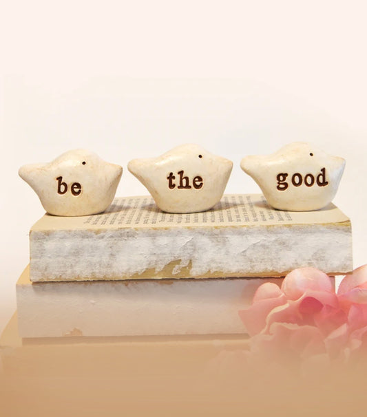 3 rustic white be the good birds