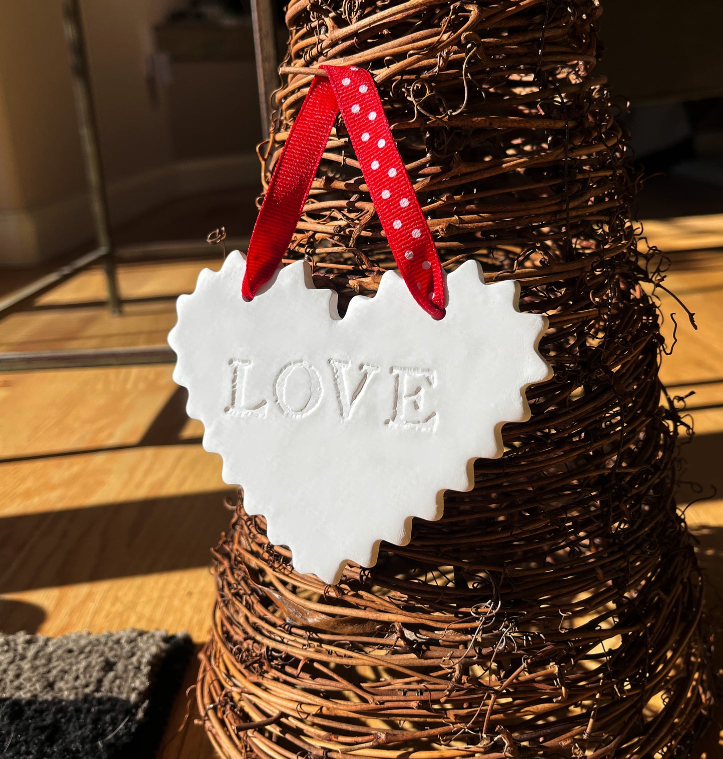 Valentine's day ornaments - Set of 3 LOVE hearts